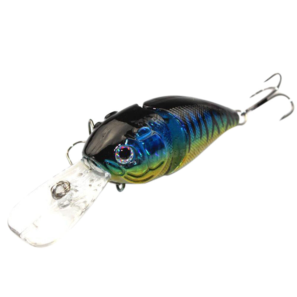 14G 8.5CM Fishing Lures Minnow Crank Bait Crankbait Bass Tackle Treble Hoo.l8