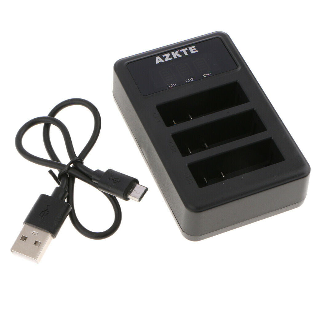 AZ16-1 AZ16-2 3-Channel Battery Charger Compatible with  Yi 4K, Yi 4K+ Action