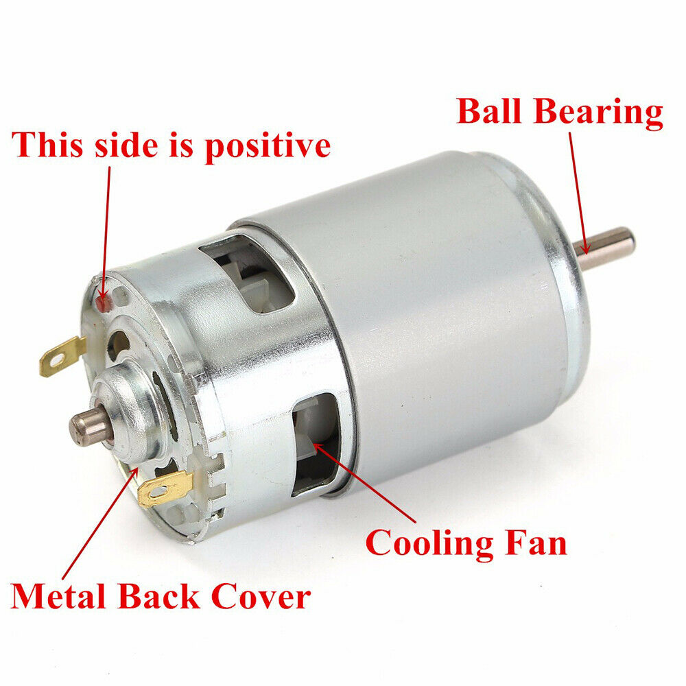 Large Torque High Power RS775 DC 6V-24V 3500-8300RPM Motor Ball Bearing