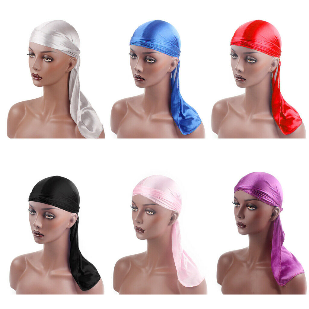 Durag Headwear Caps Hair Loss Scarf   Muslim Bandana Turban 6 Pieces