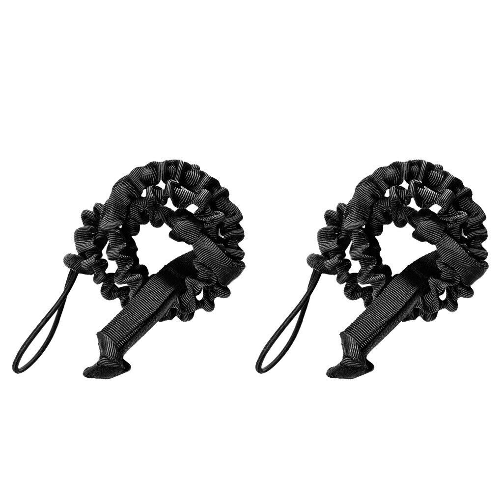 2x 2 Meters Black Sea Kayak Paddle Leash Safety Fishing Coil Tether Lanyard