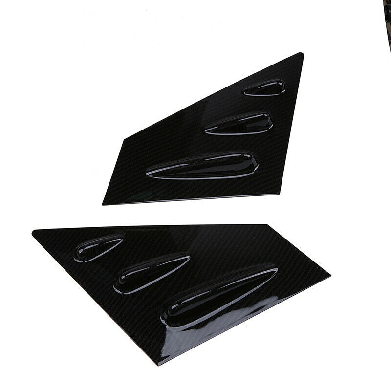 2x Carbon Fiber Rear Side Window Louvers Shutter Cover For Subaru WRX STi 15-20