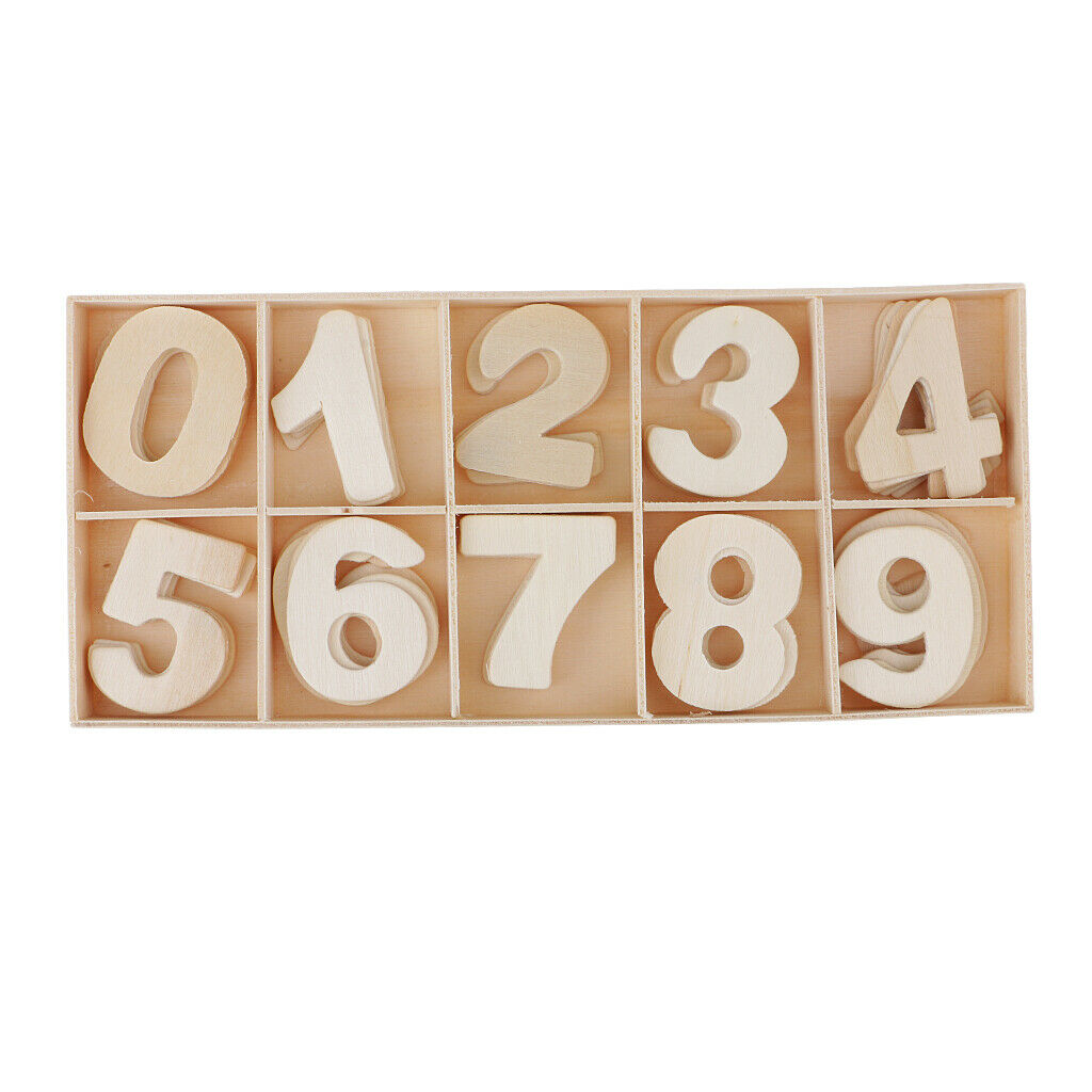 120x 2 trays wooden numbers 0 9 Mix decorations Decoupage Craft Flatbacks