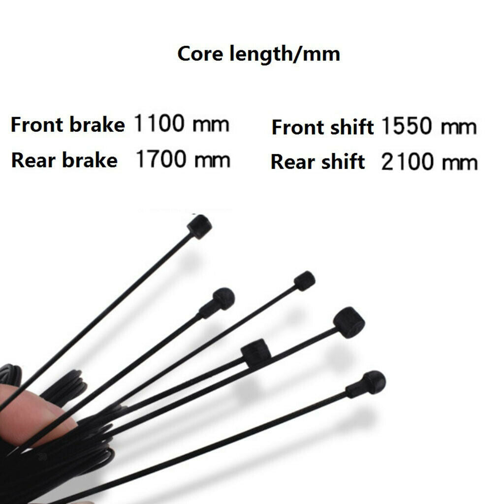 Road Mountain Bike Shift Shifter Cable Coated Inner Line End   Black