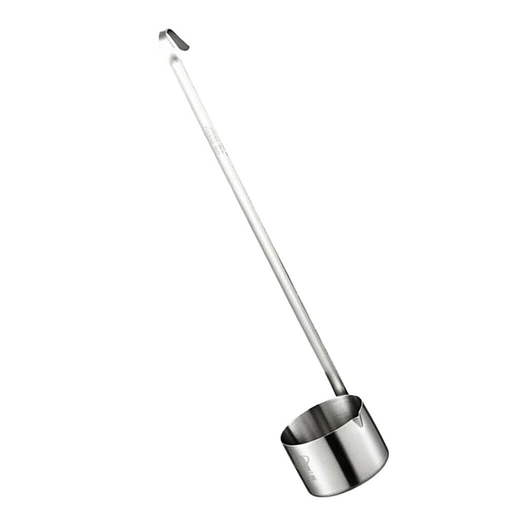 Stainless Long Handle Pouring Hanging Wine Dipper Sauce Ladle W/Hook 250ml