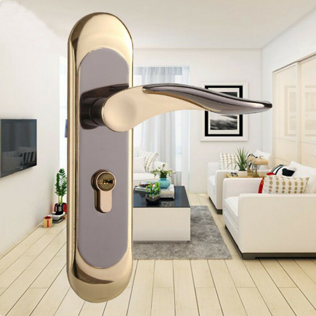 Security Deadbolt Handle Lock Lever Keyed Handleset Door Lock with 3 Keys Set