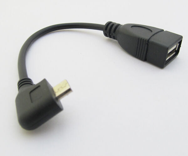 4pcs Angle Host OTG Adapter Cable Micro 5pin USB male Plug to USB female Jack