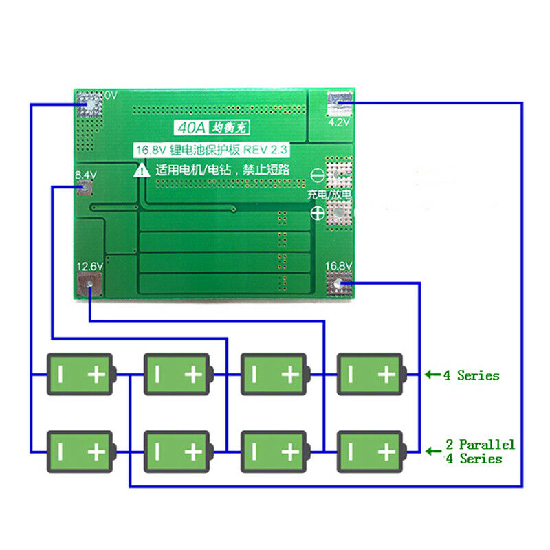 New upgrade 4s/40a bms 14.8v/16.8v 18650 lithium battery protection board  DD