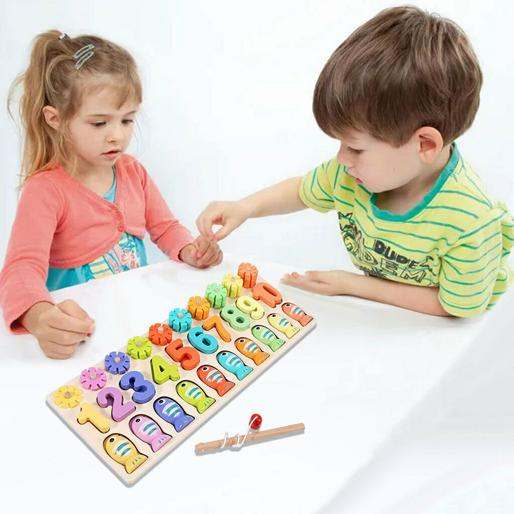 3 in 1 Matching Board Toys Math Fishing Early Education Baby Gifts Game