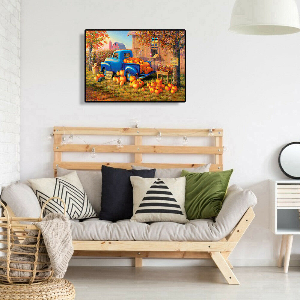 5D DIY Diamond Painting Full Drill Cross Stitch Pumpkin Carriage Picture @