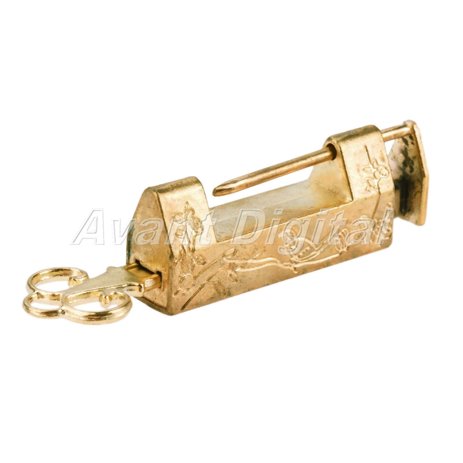 42*10*18mm Carve Flower Bird Padlock & Key Cabinet Jewelry Box Suitcase Hardware