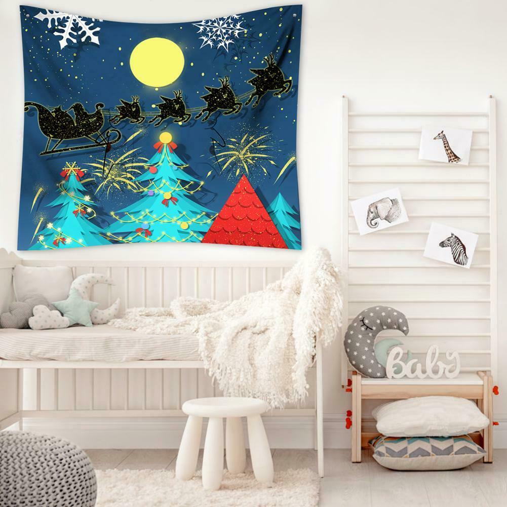 Christmas Tree Tapestry Xmas Tablecloth Beach Towel Yoga Mat Home Decor @