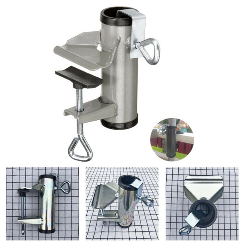 Stable Heavy Duty Parasol Fixed Clip Patio Metal Outdoor Garden Umbrella Stand