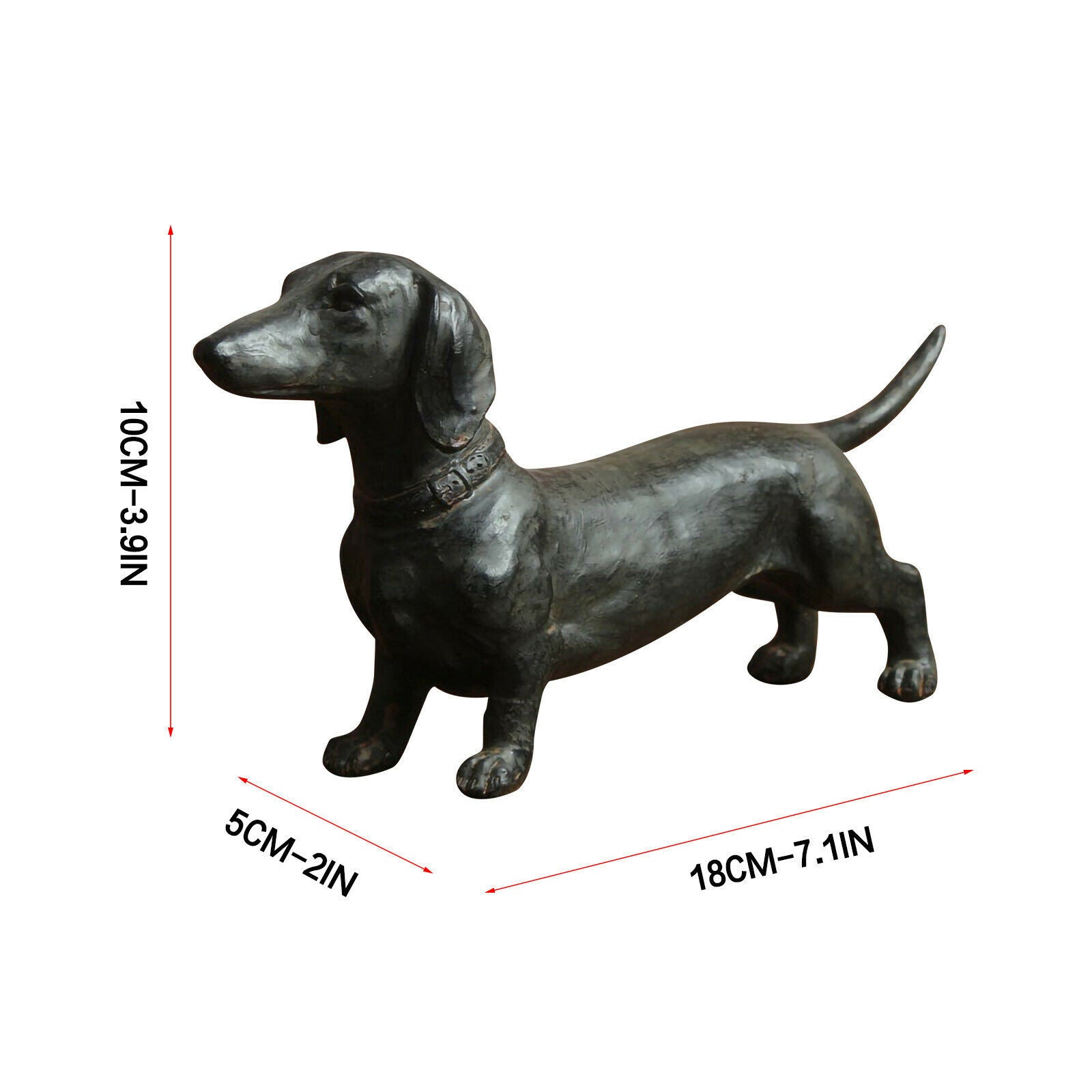 Black Dog Statue Home Accessories Garden Decor Ornaments Bookcase Crafts