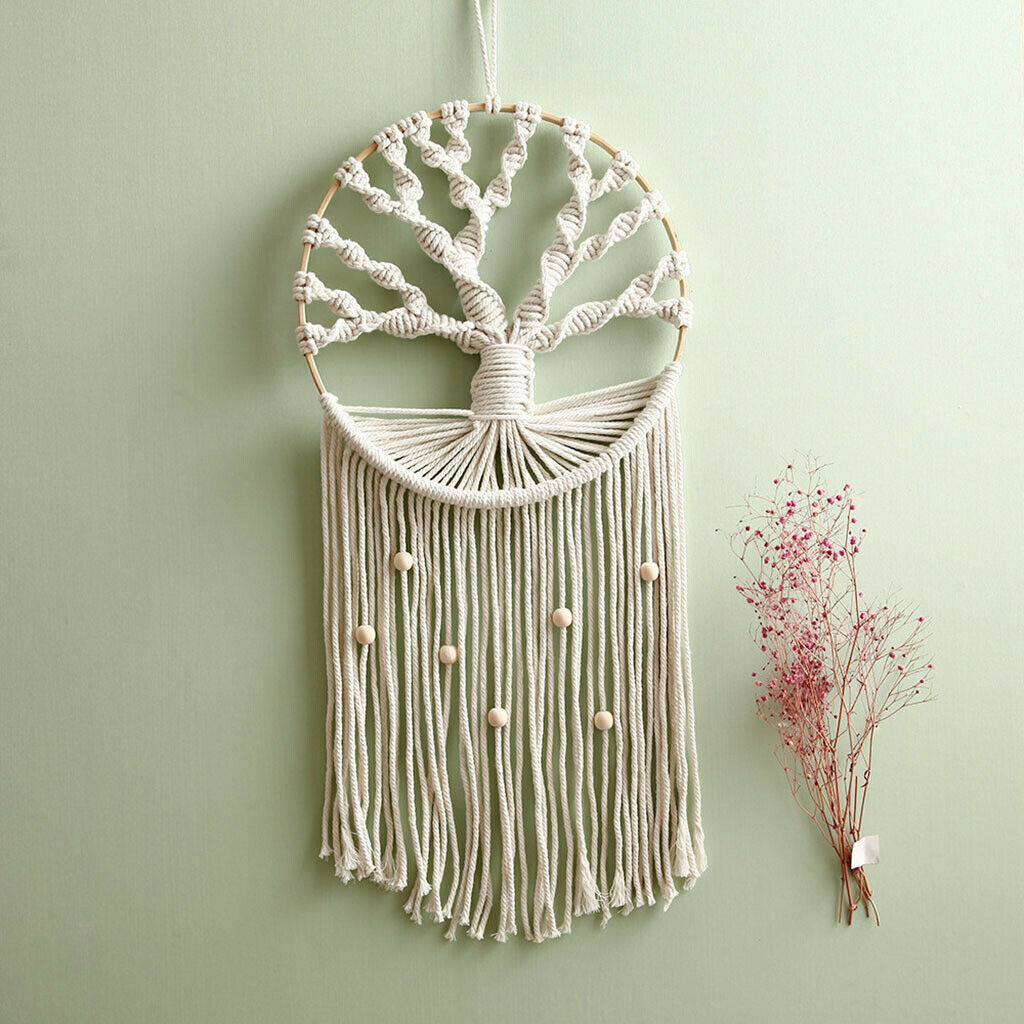 Cotton Beige Macrame Dream Catcher Chic Boho Handmade Dreamcatcher Bedroom