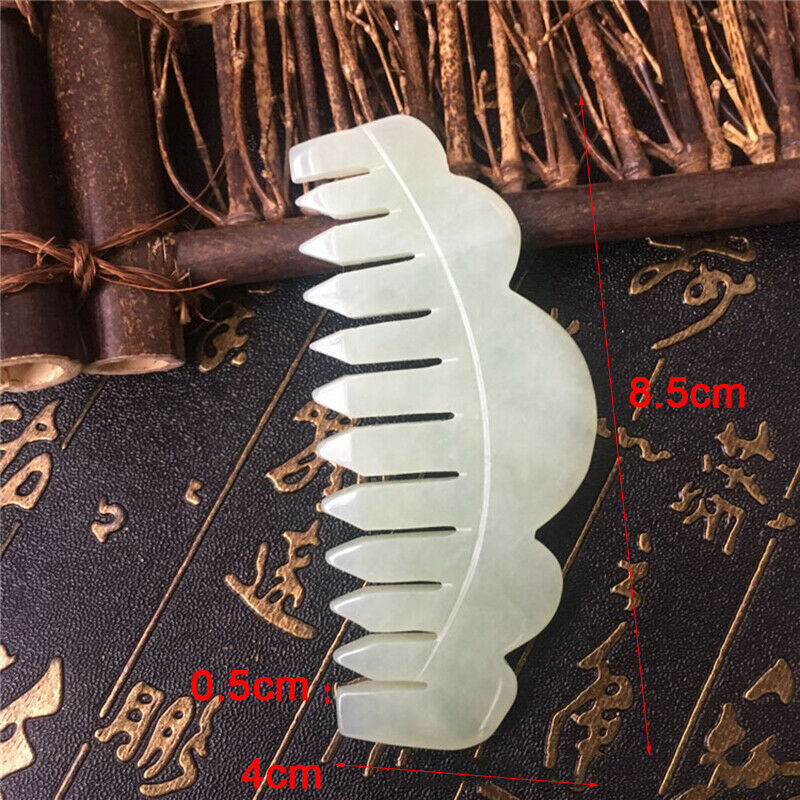 1Pc Nature Jade Comb Massage Spa Acupuncture Head Treatment Gua Sha Boa.l8