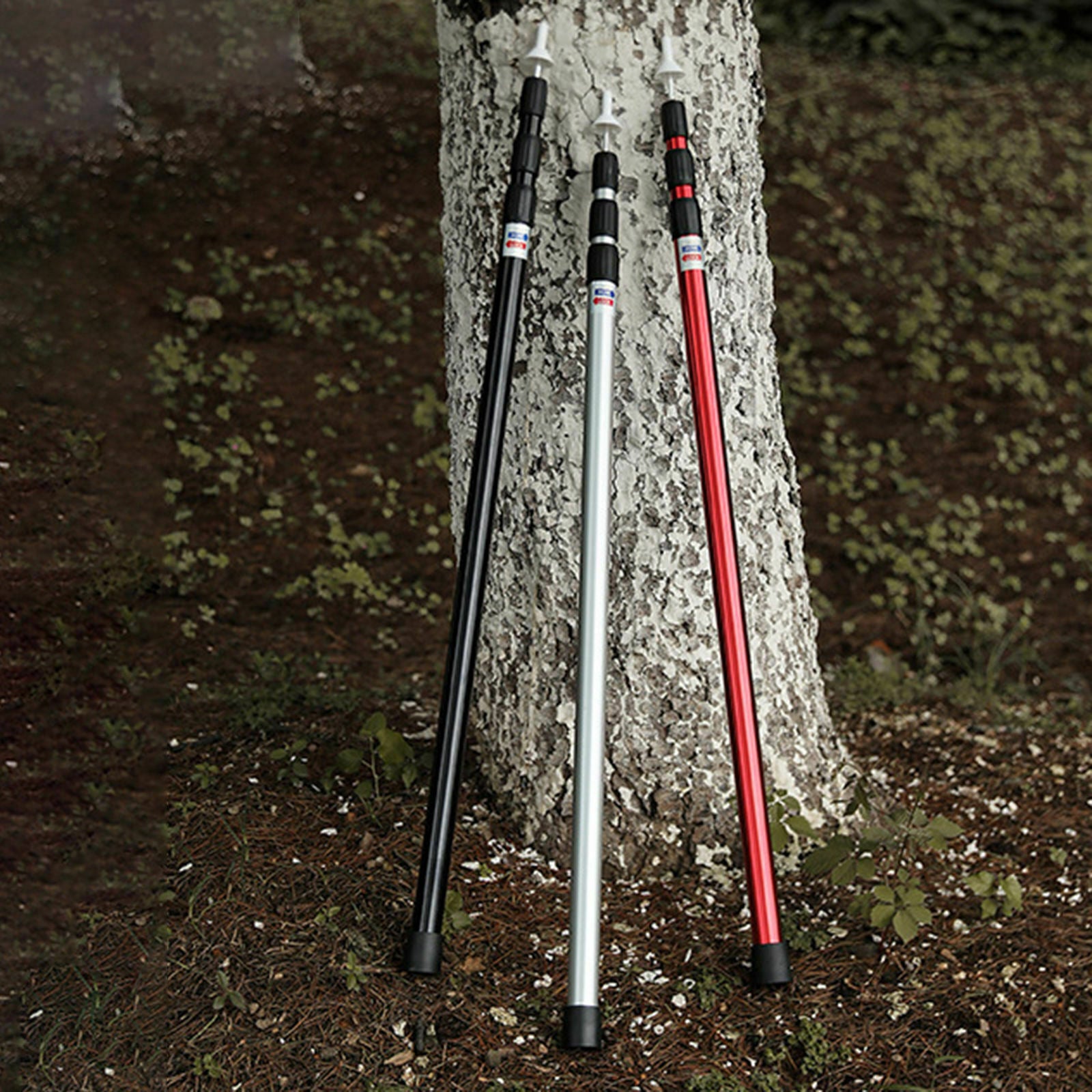 Telescoping Tarp Poles Tarp Fall Camping Hiking Shelter Hammock Shade red