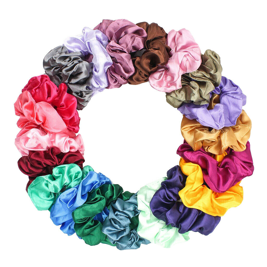 20 Colours Elastic Ties Hair Bands Silk   Scrunchie Ponytail Bands