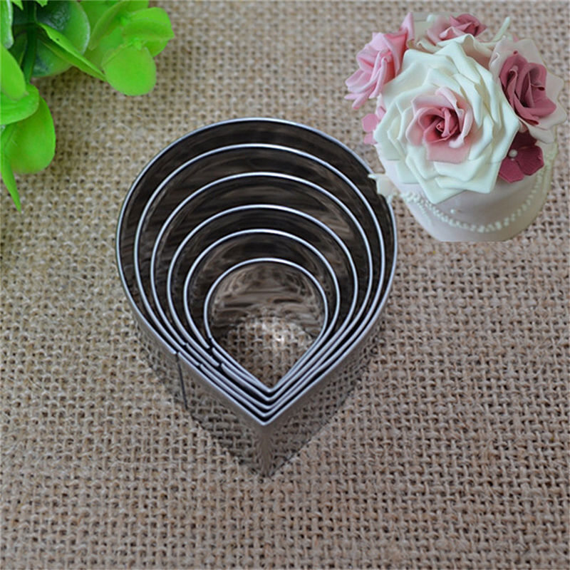 6X/Set Rose Petal Mold Mould for Cake Decor Fondant Sugarcraft Cutter Too.l8