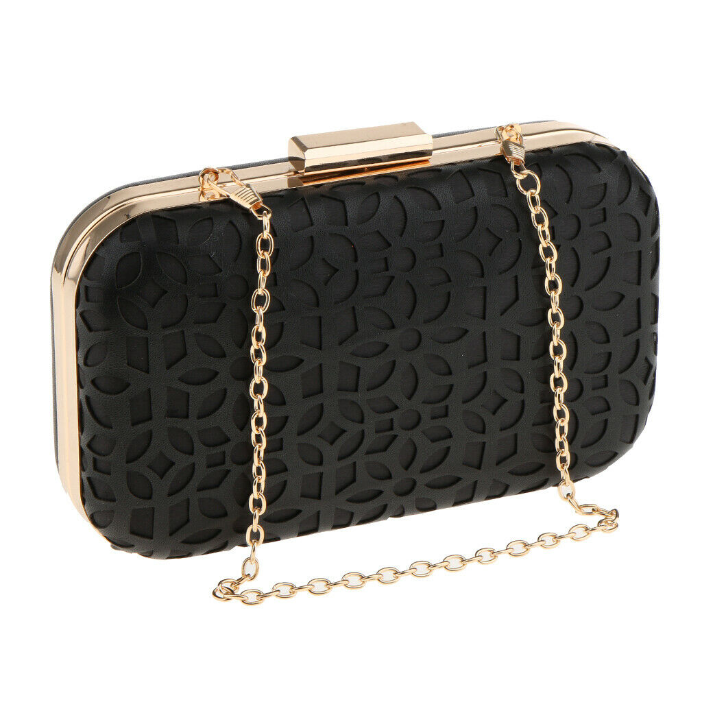 Evening Handbag Over Bag With Shoulder Chain For Bridal Wallet - black