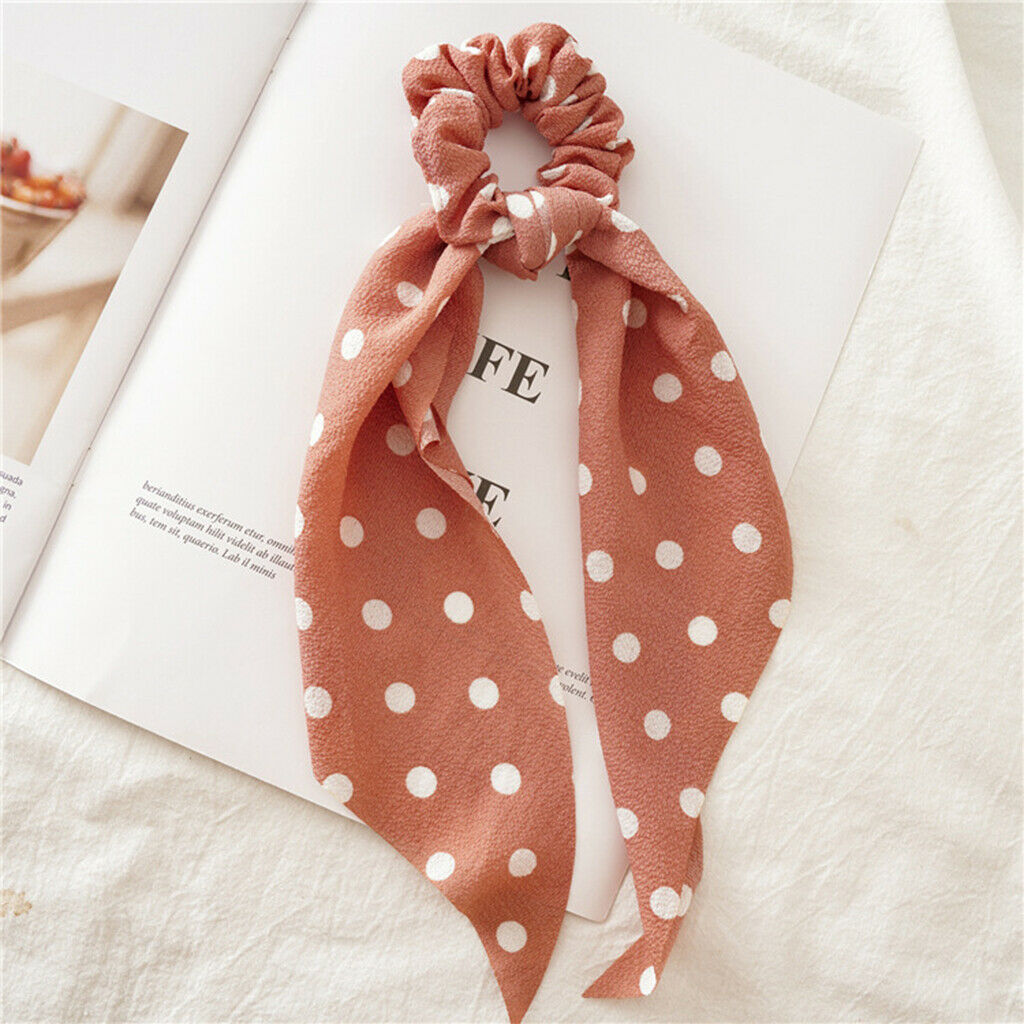 10Pcs Women Girls Hair Ties Scrunchie Floral Polka Dot Elastic Hair Band