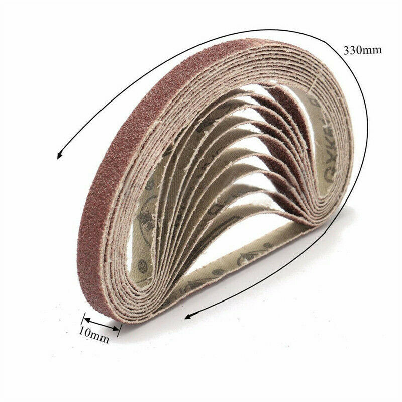 70pcs 7Grits Sanding Belts 3/8"x13" Grinding Aluminium Oxide Sander 40-320 Grit