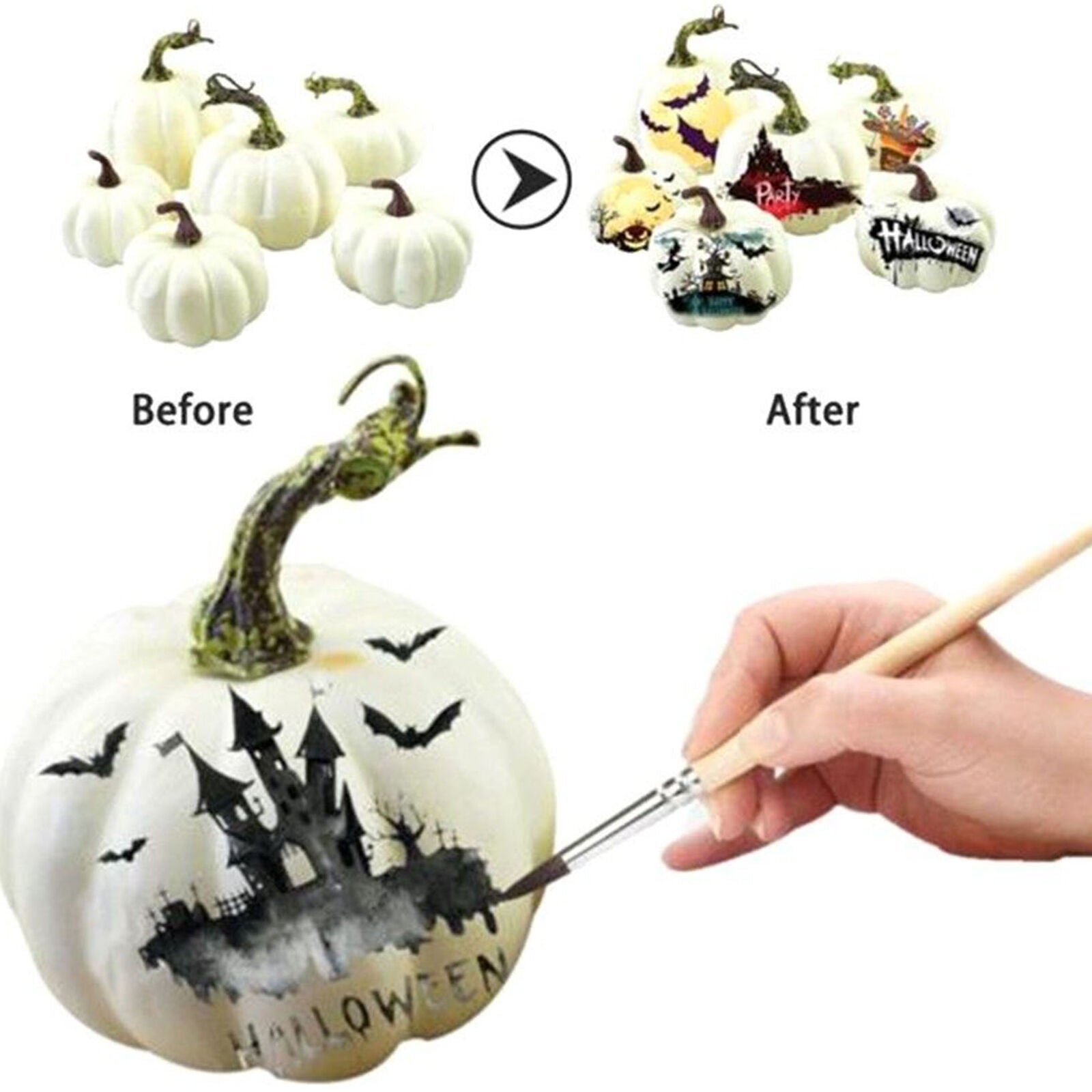 12Pcs Halloween Artificial Mini Foam Pumpkin Simulation Props Garden Party Decor
