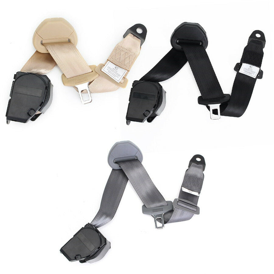 Retractable 3 Point Universal Car Safety Seat Belts Lap with Curved Rigid Buckle