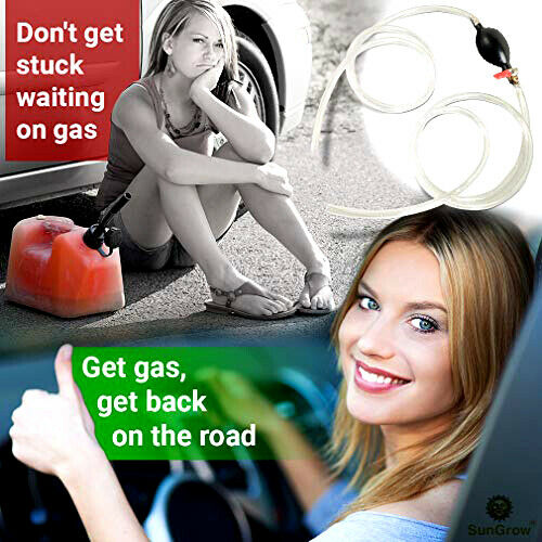 Gasoline Transfer Siphon Pump Fuel Tank Hose Manual Oil Water Fuel Transfer Pump