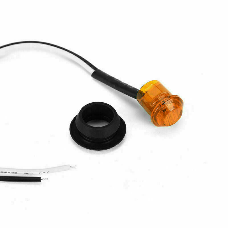 10x 3-LED Bullet Amber Red Light Round Side Marker 3/4" Mini 12V Trailer Truck