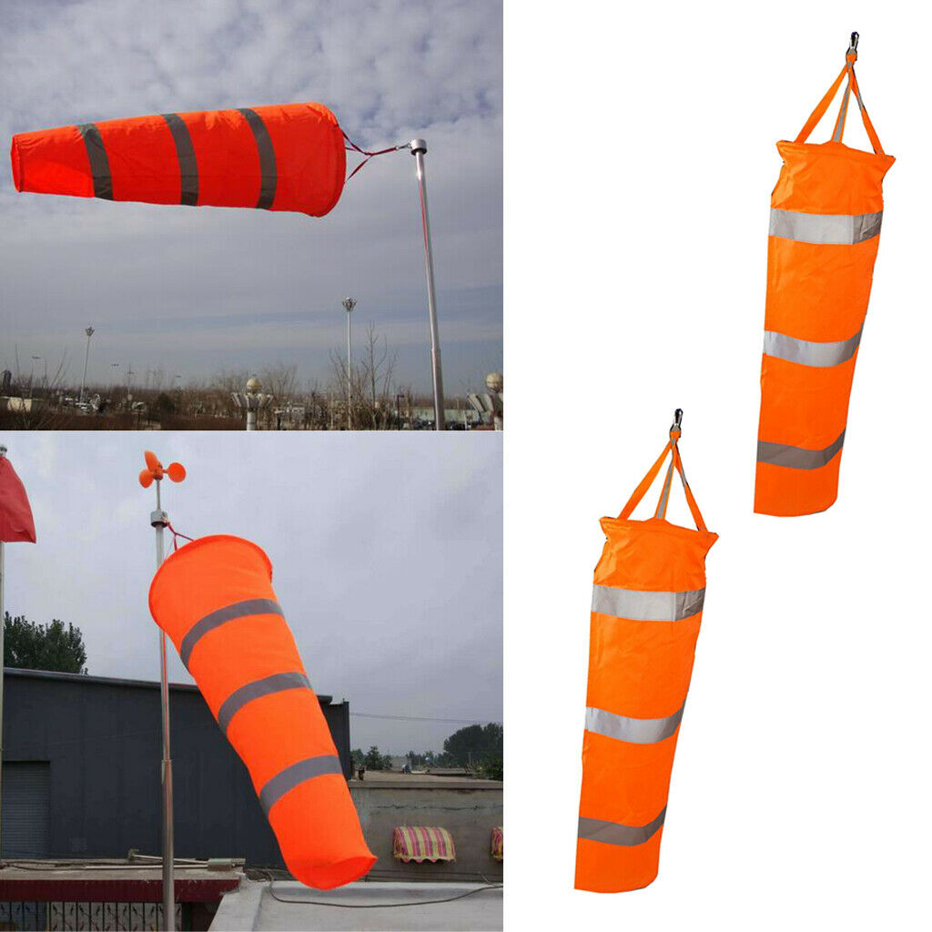 2 Pieces Airport Windsock Outdoor Wind Sock Bag Reflective Belt Grommet