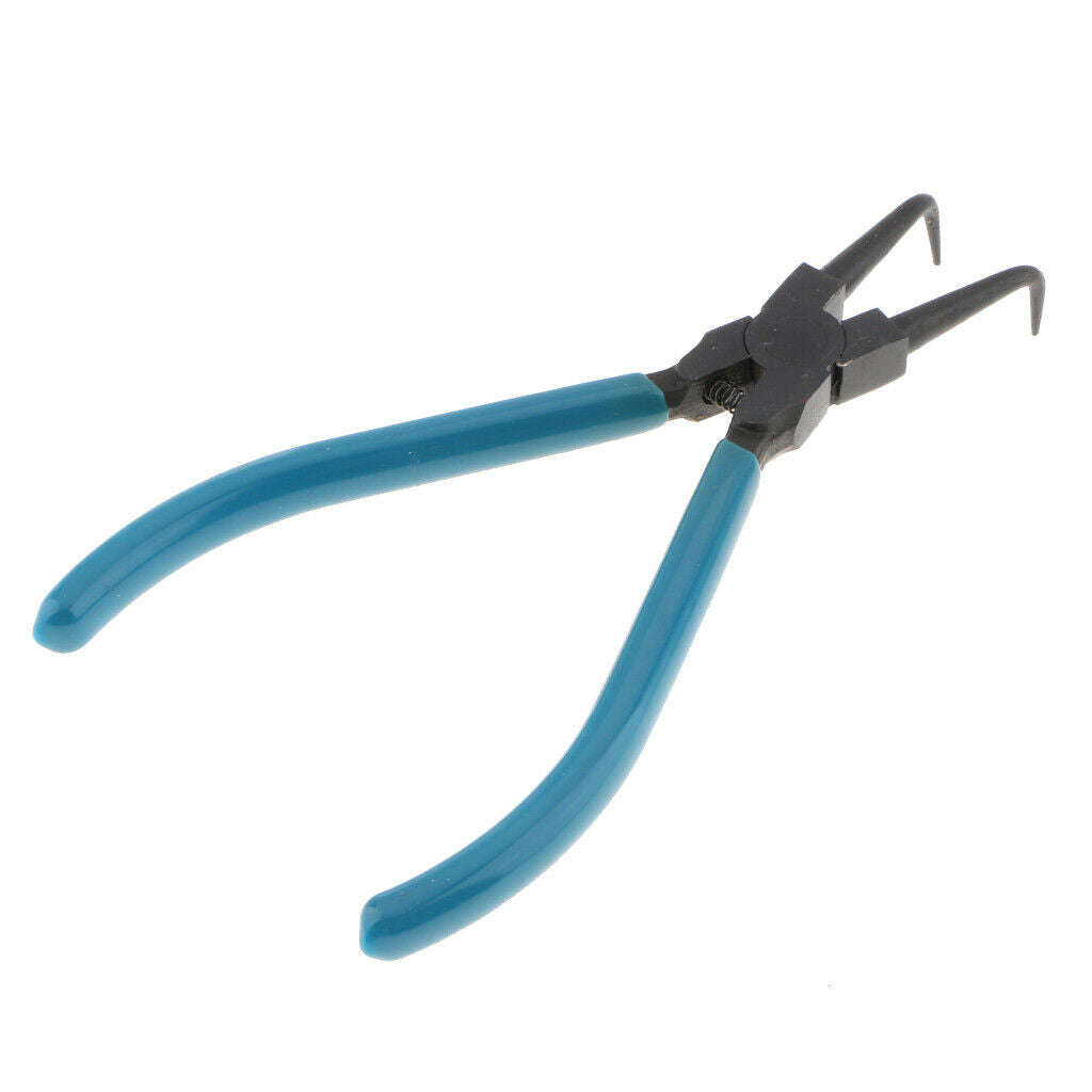 BLUE Bent External Circlip Pliers - 225x80mm/8.86x3.15inch, Heavy Duty