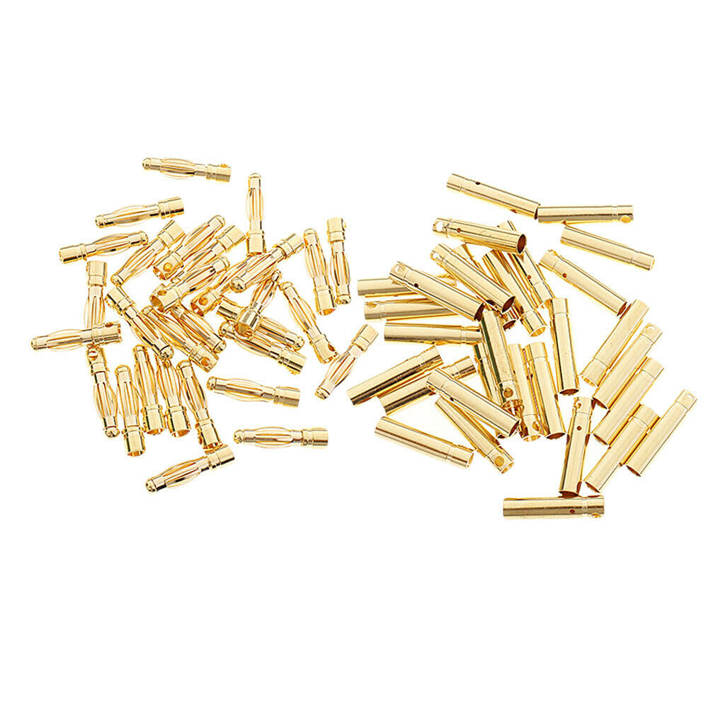 30 Pairs of Golden 4.0mm Plug Banana Plug Accessories for RC Lipo Esc