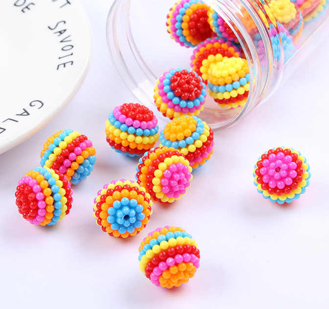 20X Acrylic Multicolor Splice Beads Beading Earring Bracelet Accessorie