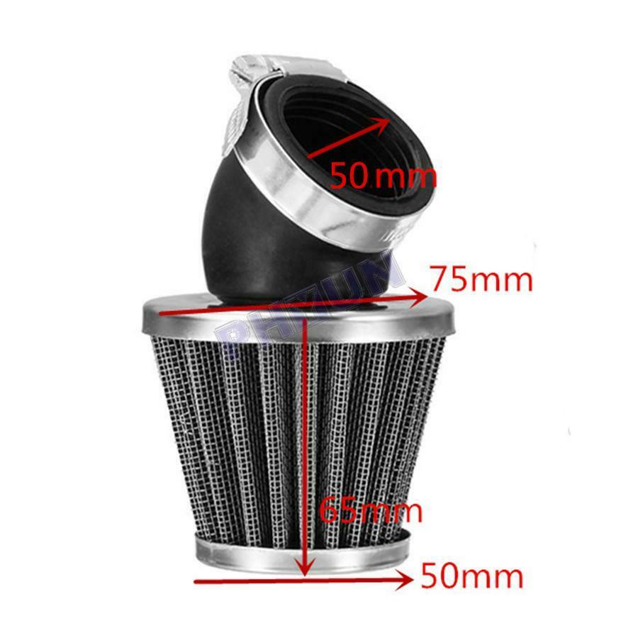 4x Motorcycle Scooter ATV 50mm 45Â° Air Intake Filter Pod 50-140cc Universal