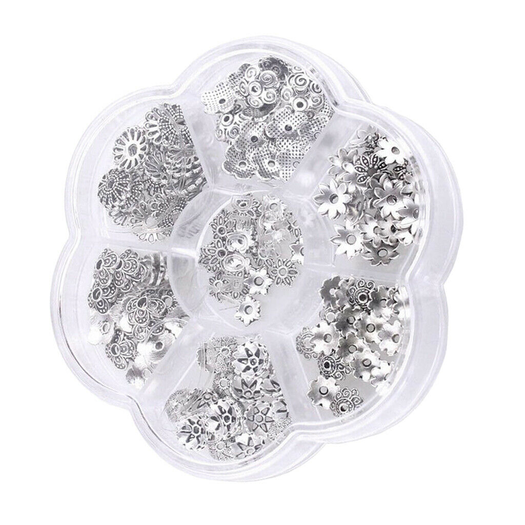 140pcs Tibetan Style Flower Torus for Beads Pearls Round Balls Spacers Charm