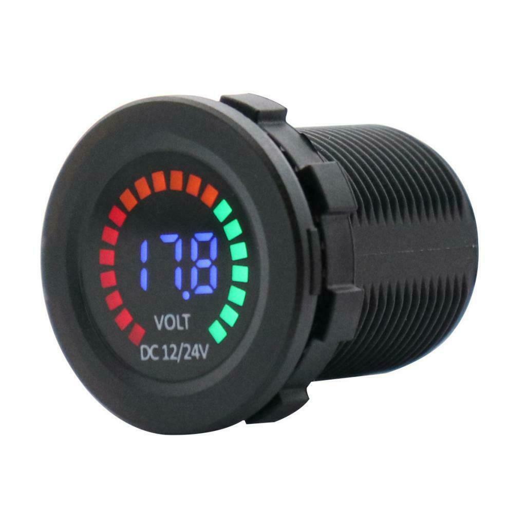 Set of 1 Waterproof 12V/24V Car Van Voltmeter Voltage Meter Battery Gauge