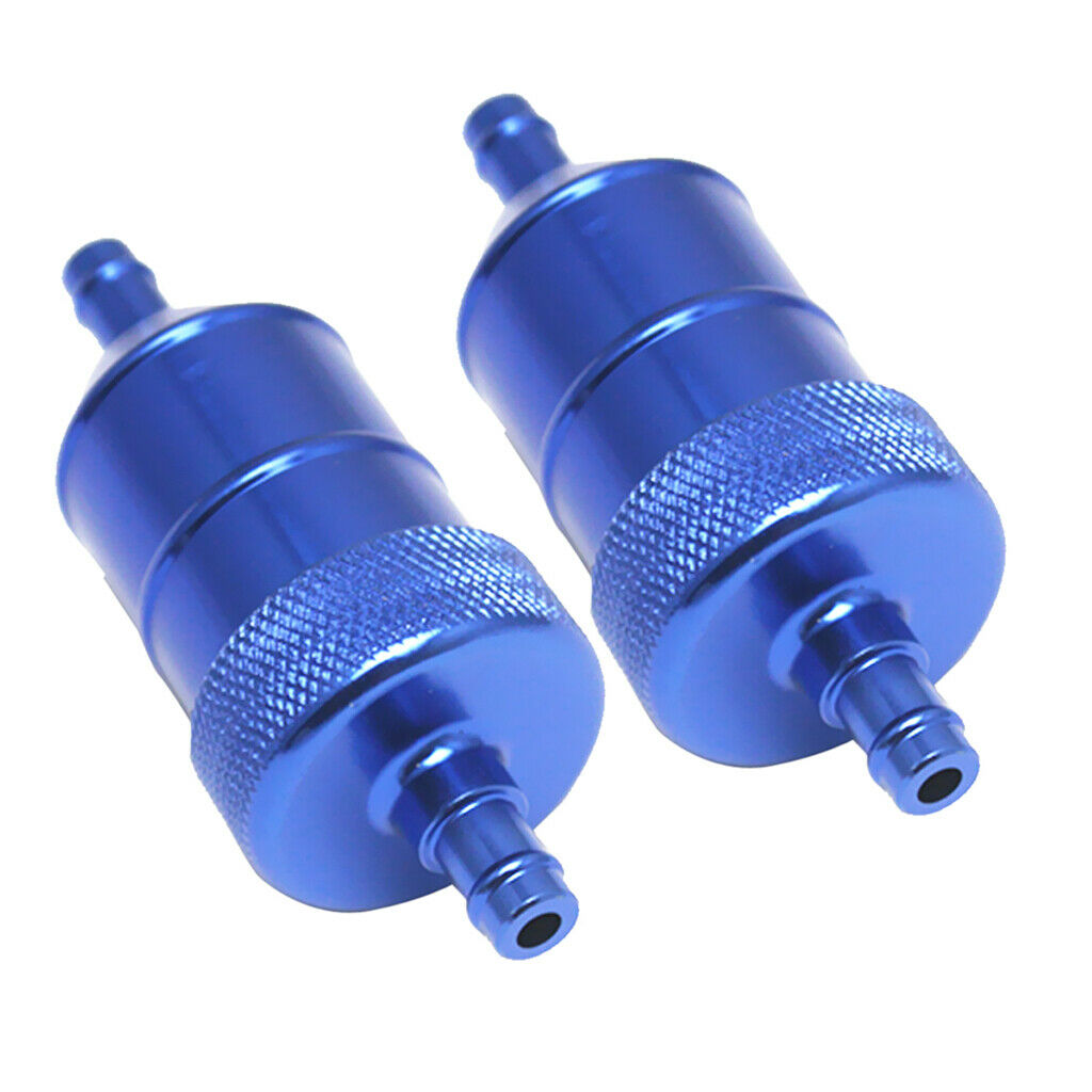 2x Motorcycle Pit Dirt Bike ATV Quad Inline Fuel Gas Filter 5/16 in 8mm Blue