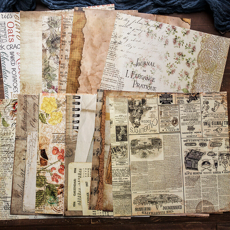 20pcs 20cm Paper Pad Scrapbooking DIY Card Making Journal Cover Retro Decoration