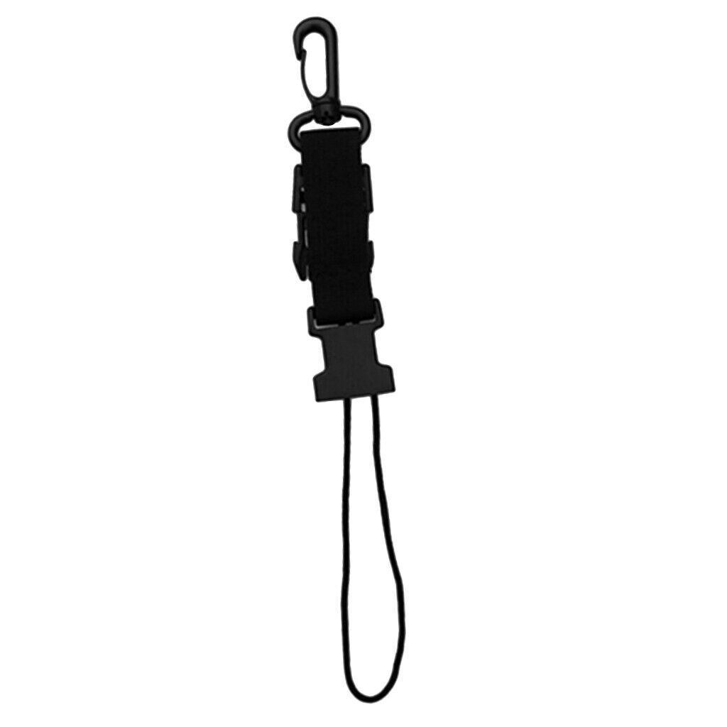 Scuba Dive Light Camera BCD Lanyard with Quick Release Buckle Clip Black A