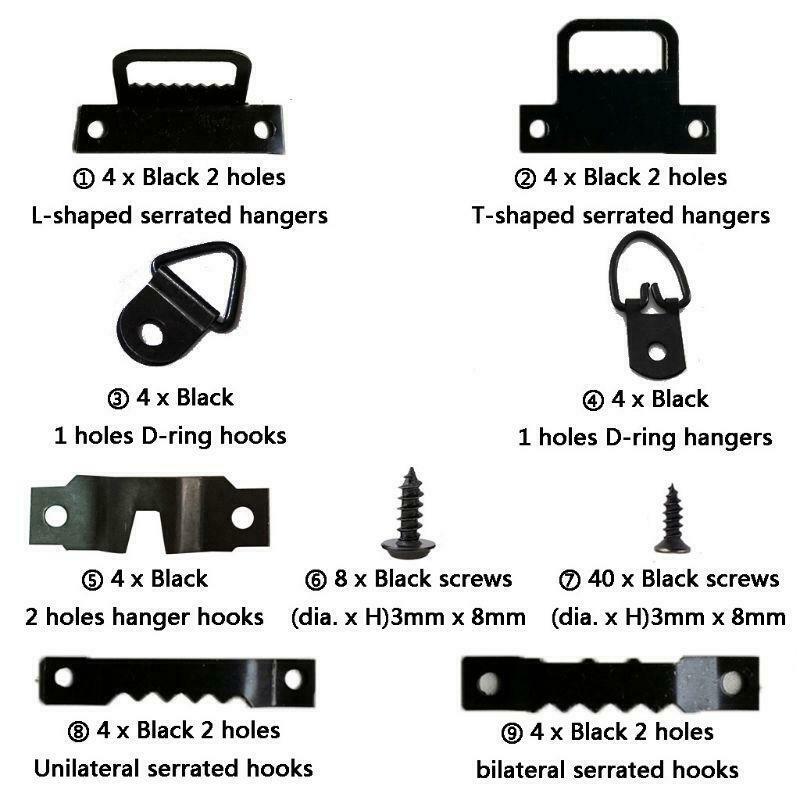 76pcs/set Photo Picture Frame Hanging Kit Heavy Duty Serrated Hanger Hardware