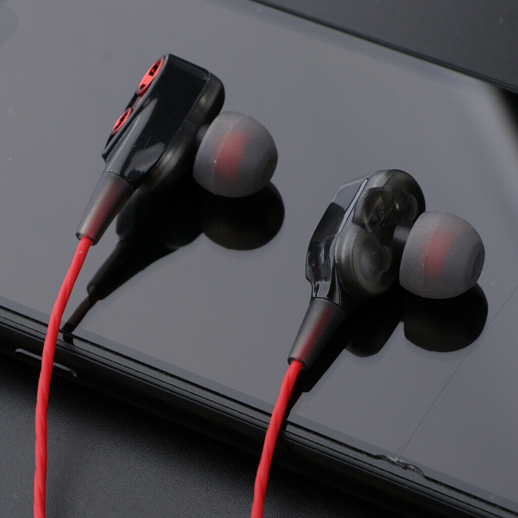Dual Moving Coil 3.5mm Wired Sports In-Ear Headsets Stereo Earphones Earbuds