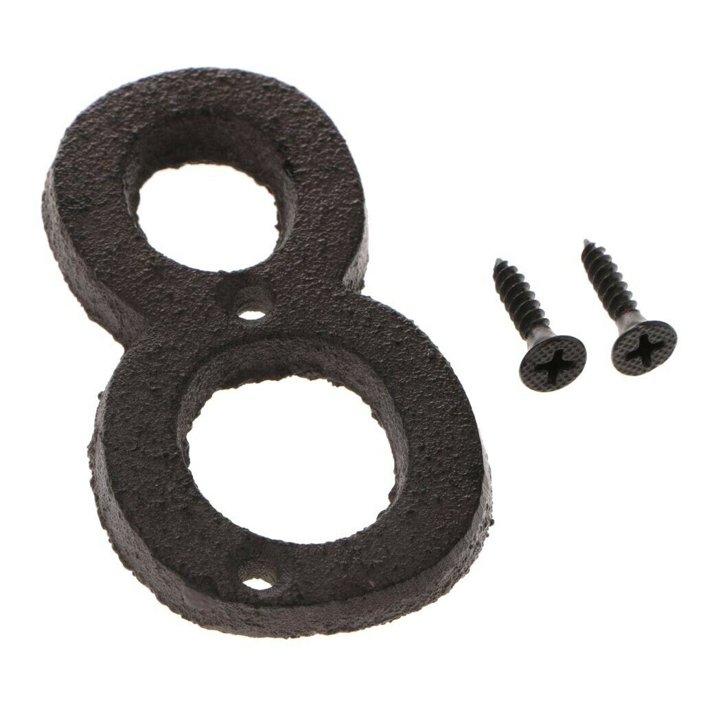 10pcs Digits 0-9 Cast Iron Metal Plate Sign Plaque for House Address Garden