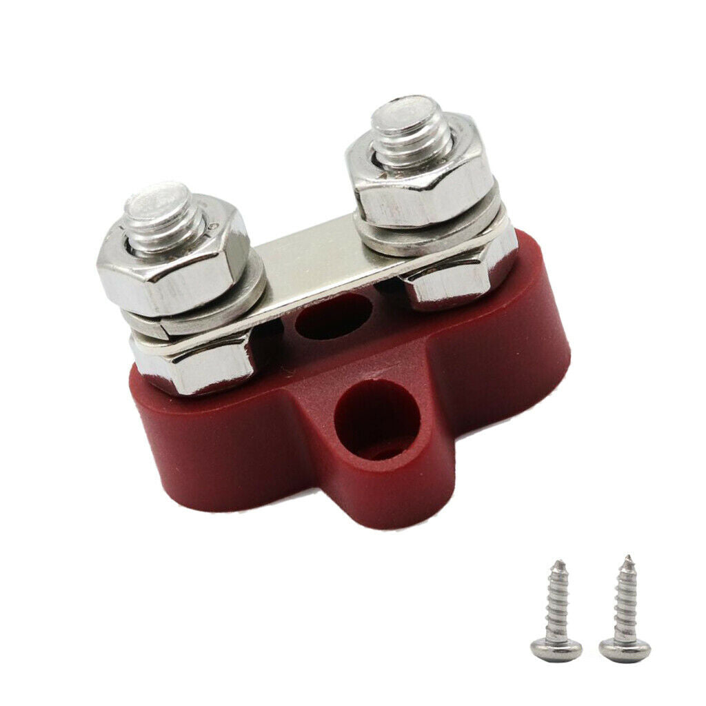 2 Pieces Boat 48V Heavy Duty Dual Terminal Studs M8 Power Distribution Block