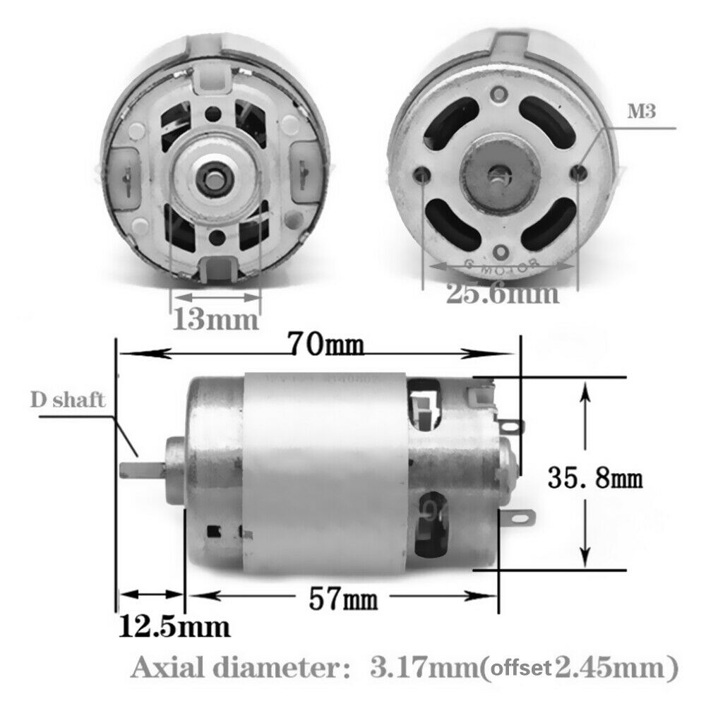 1PCS 550 DC Motor 12V 20000RPM High Power High Speed Motor Magnet Power Machine