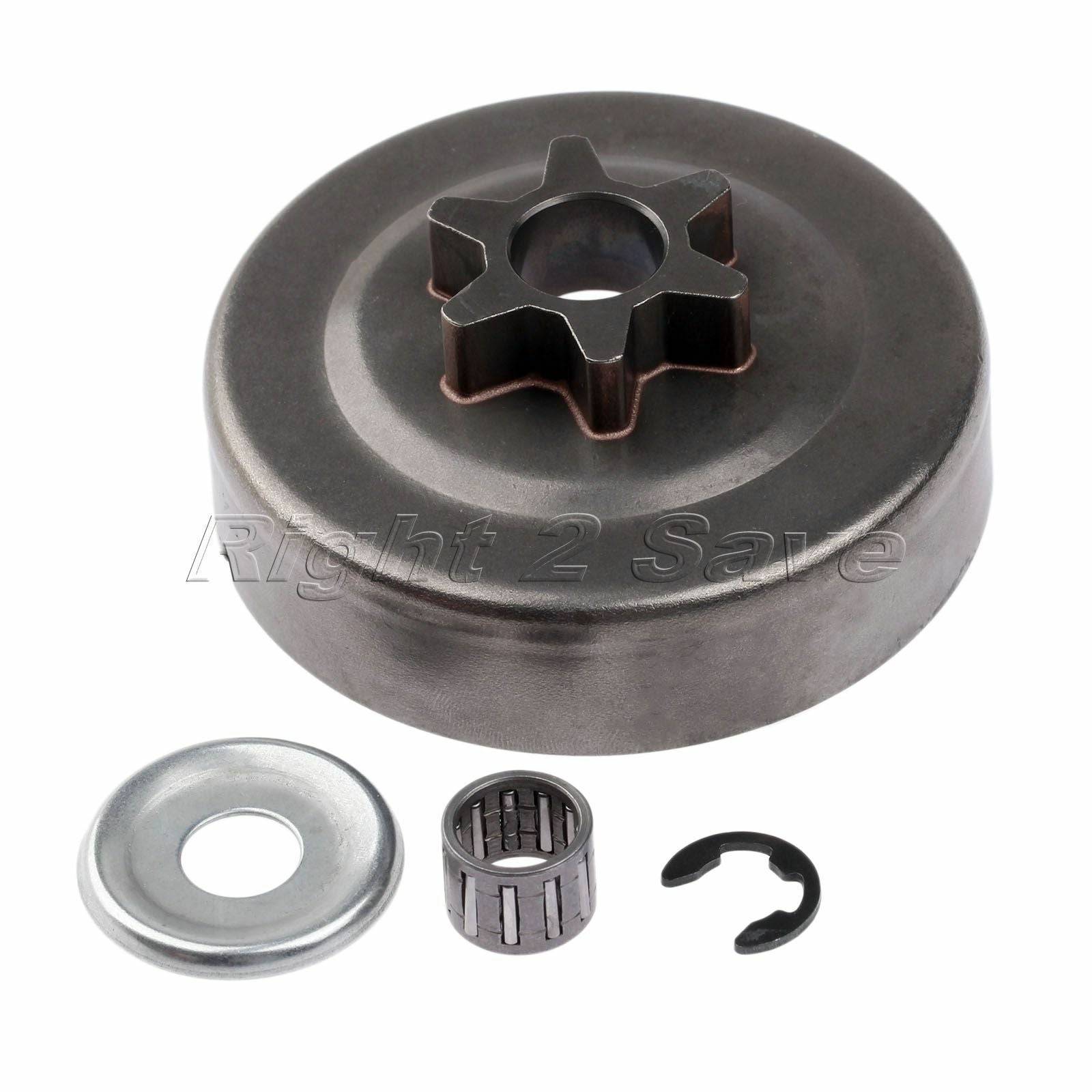 3/8" 6T Clutch Drum Washer Sprocket E-Clip Kit For Chainsaw STIHL MS170 180 025