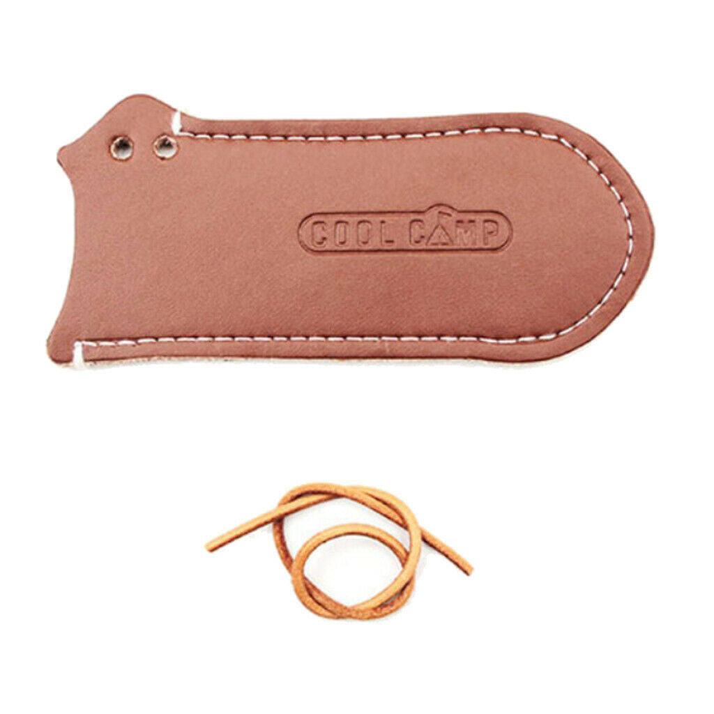 Pan Handle Cover Heat Protective Sleeve PU Leather with String Anti Slip