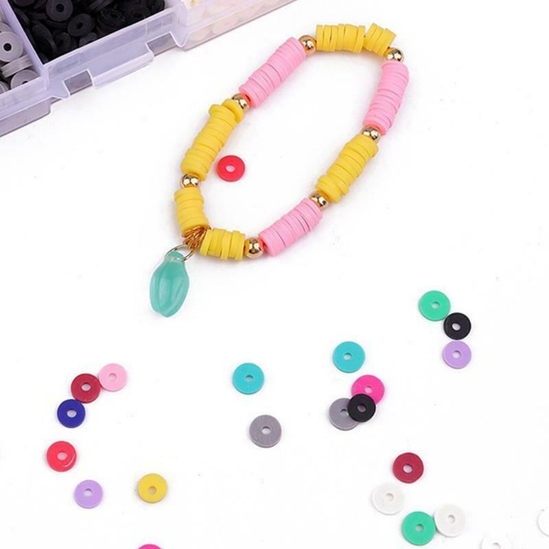 15Grids Round Clay Beads DIY Earring Necklace  Bracelets Bohemian Style