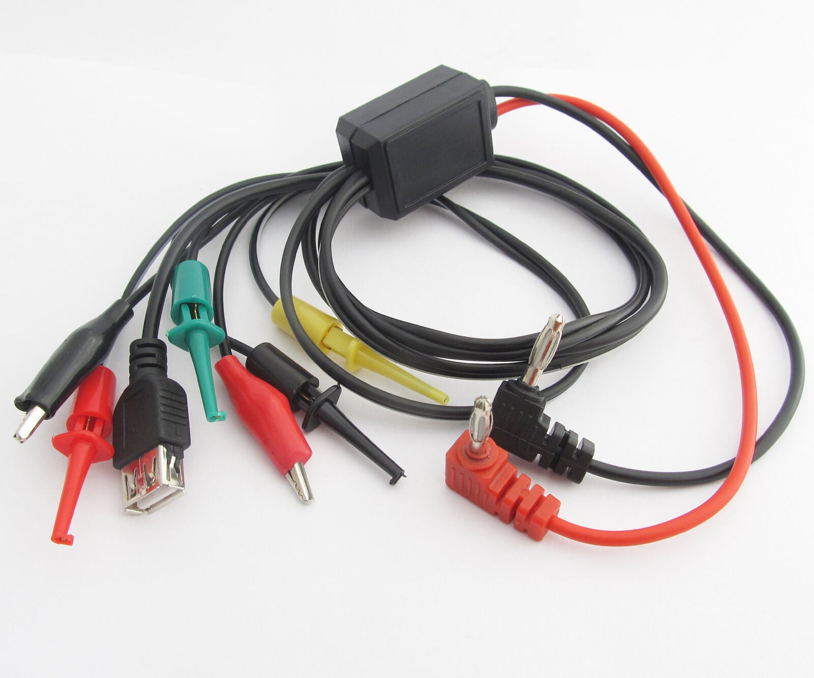1set BEST 7 in 1 Multimeter Test Cable 4mmm banana plug to clip/hook/USB Female