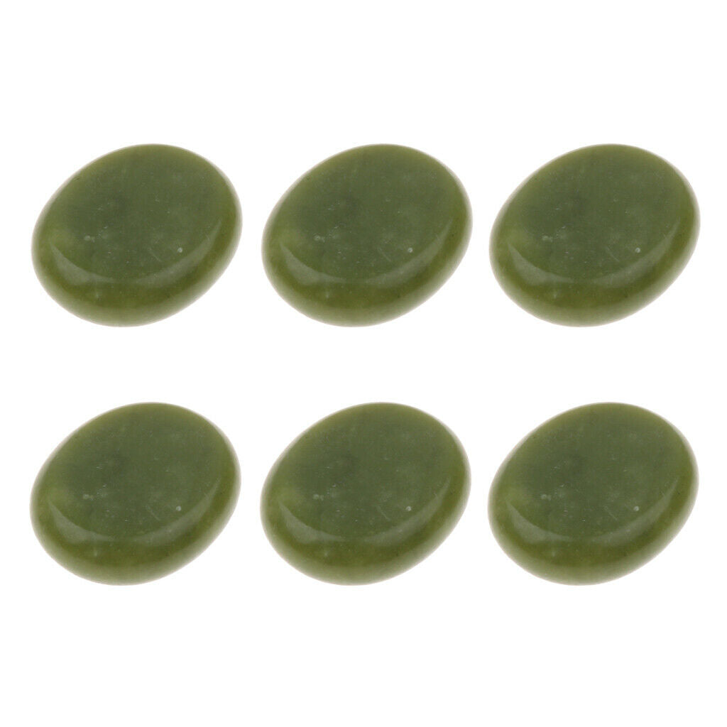 6 Packs Natural Jade Stones SPA Energy Hot Stones Skin Care Massage 5 x 6cm